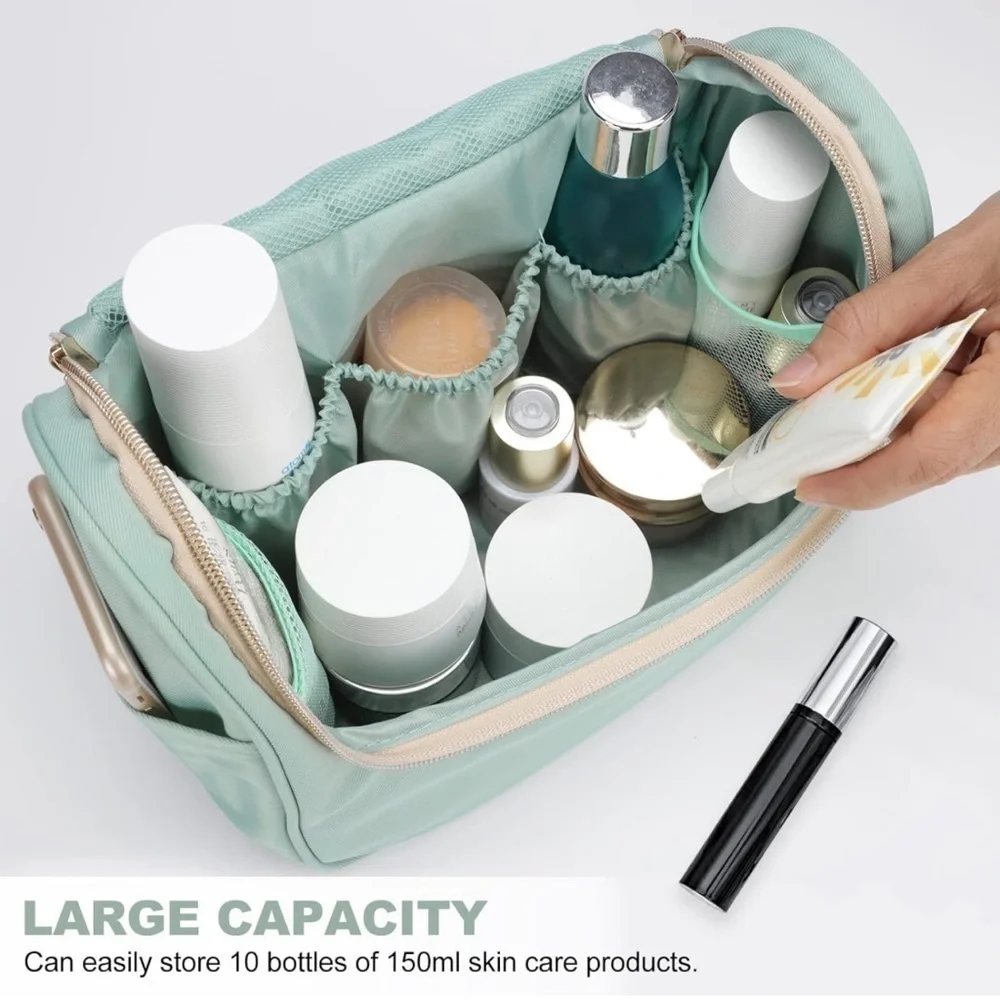 Ccidea Cosmetic Bag Makeup Bag Large Toiletry Bag Organizer (Green)